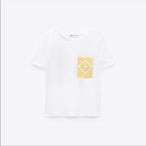 Zara Handmade Crochet Knit Pocket Tee